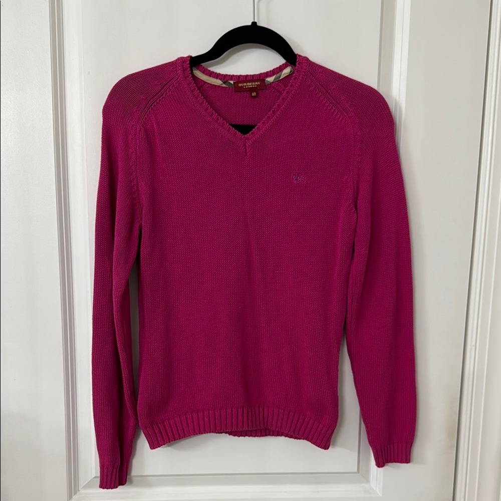 Burberry Pink V-Neck Sweater